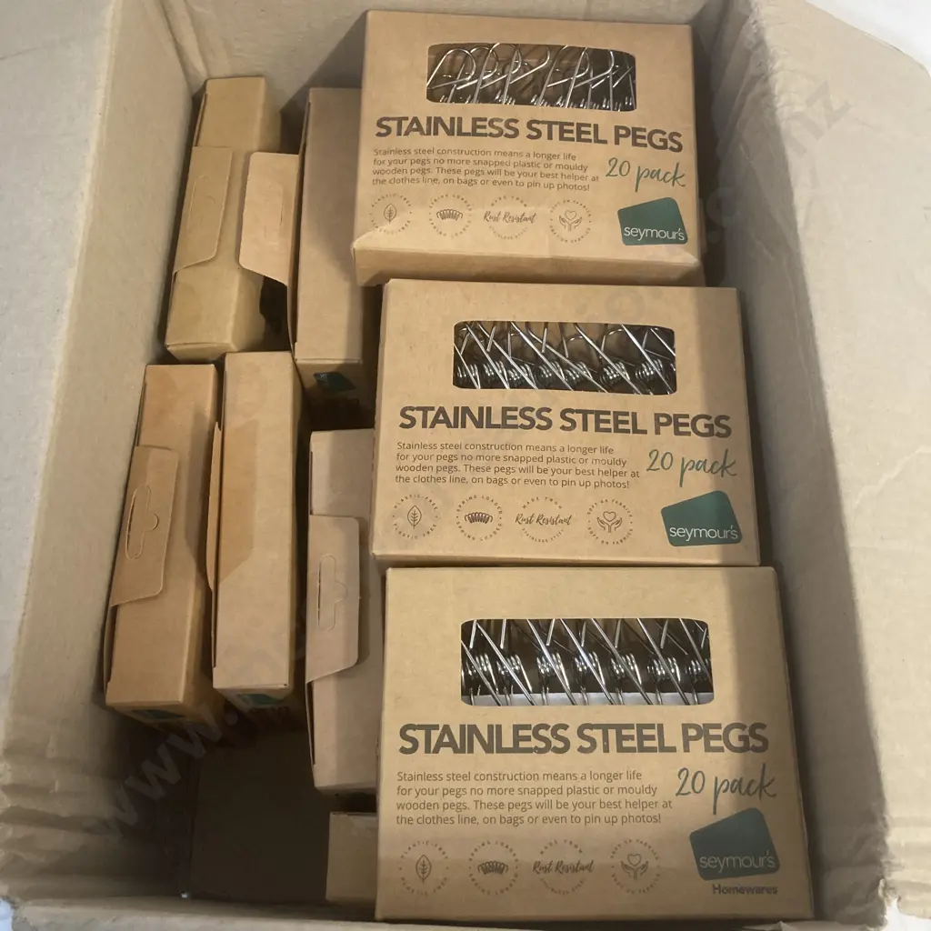 Seymours Stainless Steel Pegs, 20 x Packs of 20 Image 1++