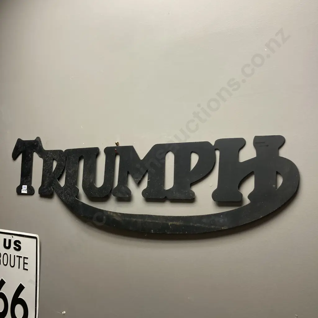 Triumph Logo Cut Out Steel Wall Art. 1m Image 1++