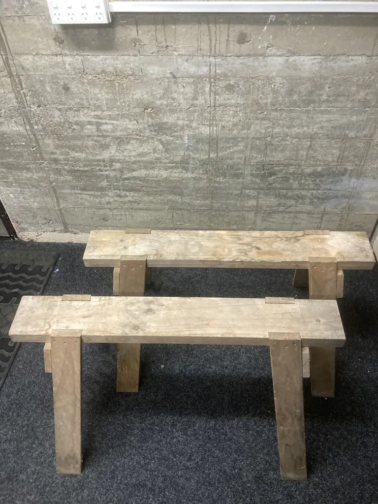 Pair of Wooden Sawhorses. 59 x 98cm Image 1++