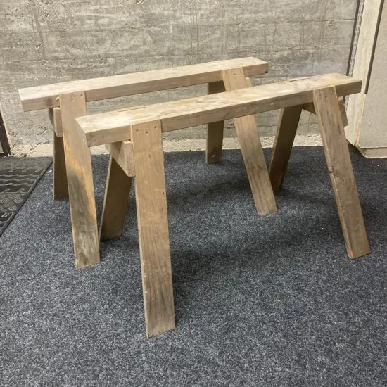 Pair of Wooden Sawhorses. 59 x 98cm