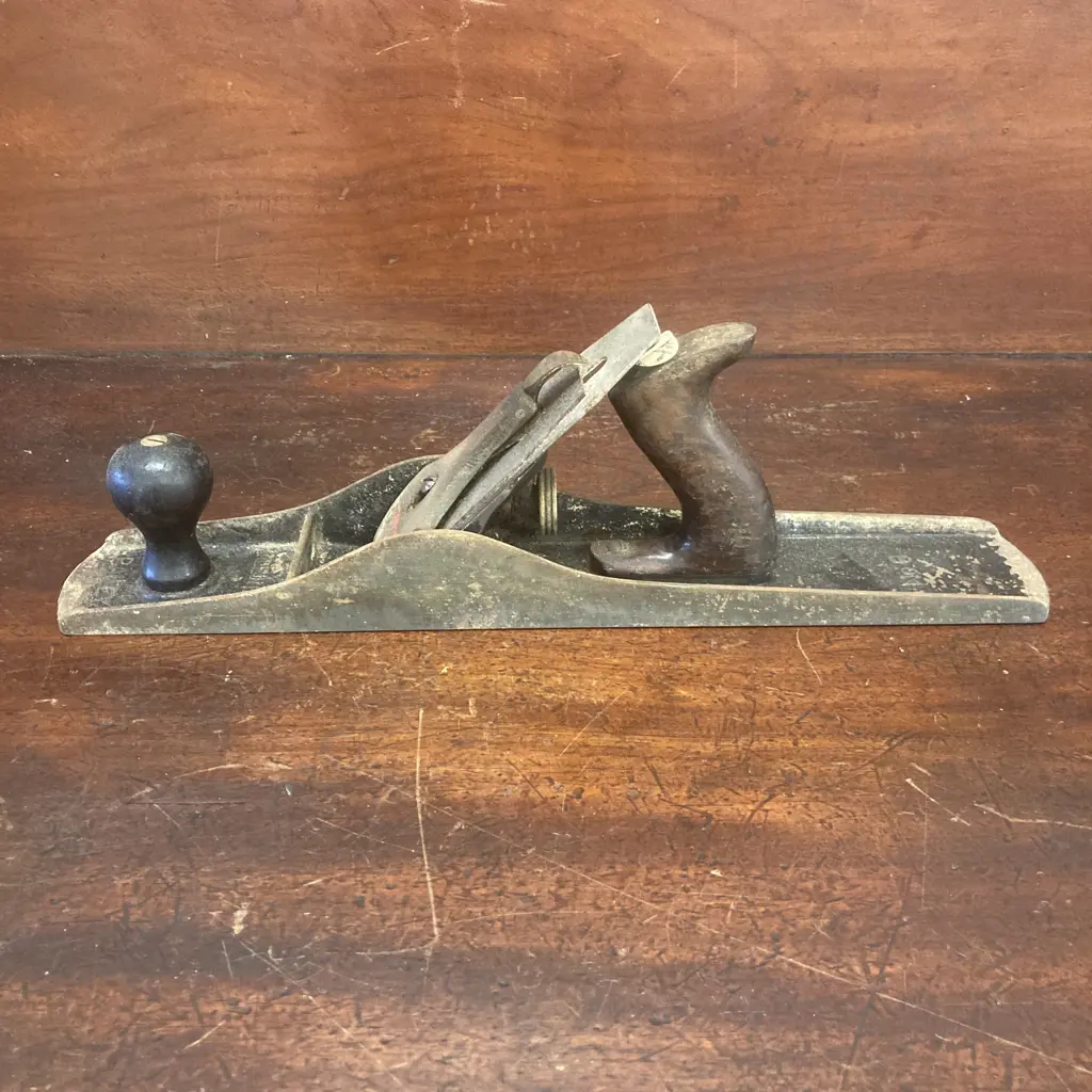 Vintage Stanley Bailey No 6 Wood Plane, Sweet Heart Logo (c 1921-1935), Made in Canada, 18" Long, Rosewood Handles Image 1++
