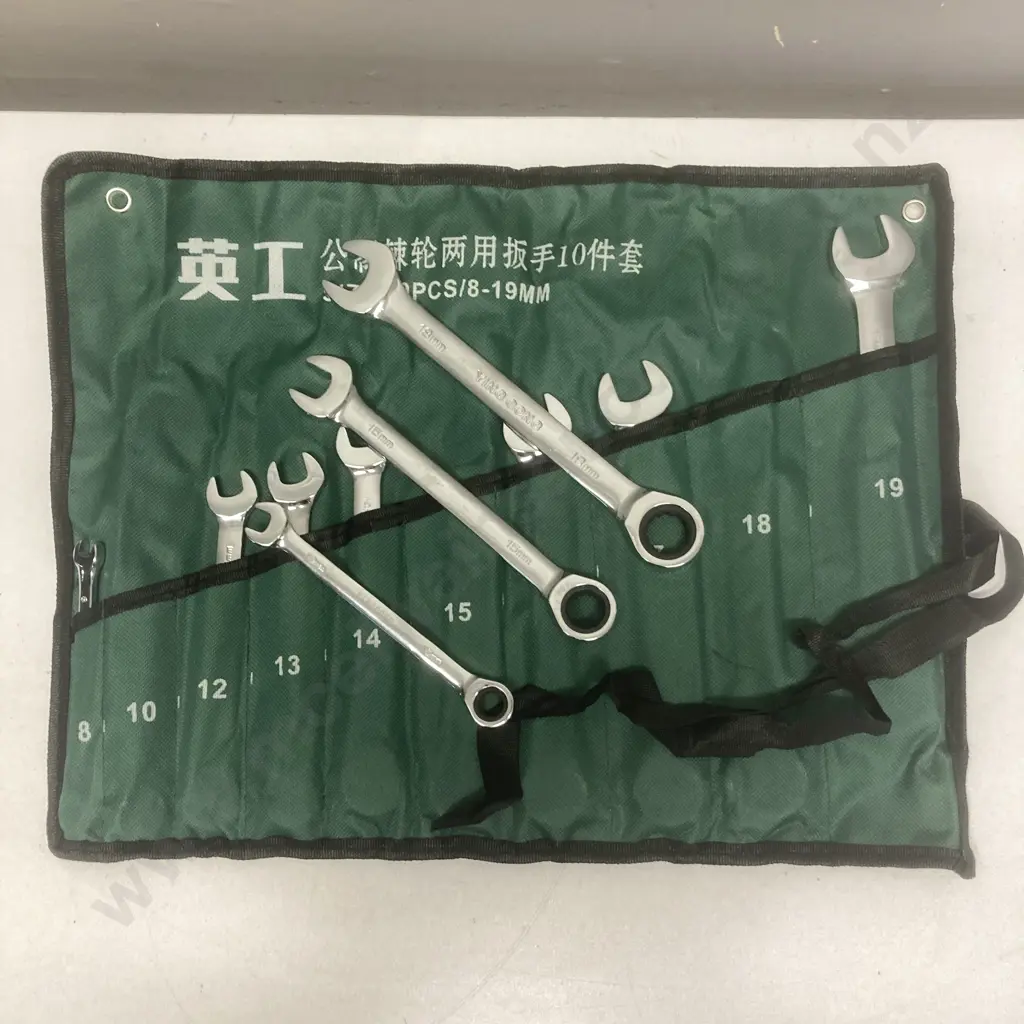 New 10 Pce Ratchet Ring Spanner Set - 8-19mm Image 1++