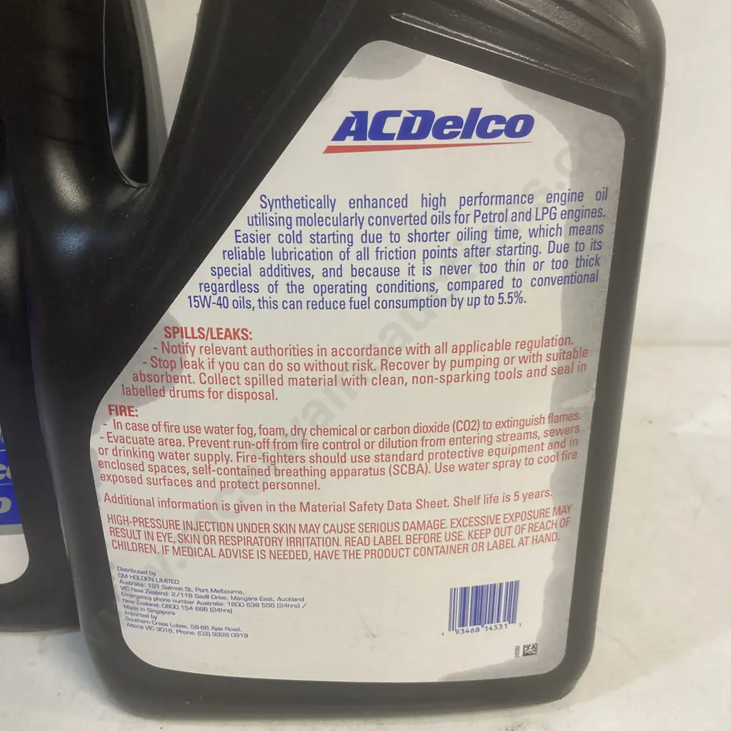ACDelco SAE 10W-30 Select Plus Semi-Synthetic Engine Oil, 4 x 5 Litres Image 1++