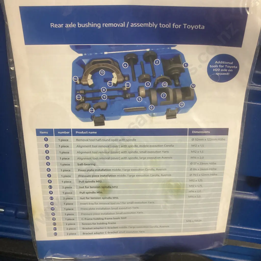 Subframe Bush Fitting Kit In Case (Toyota?) Image 1++