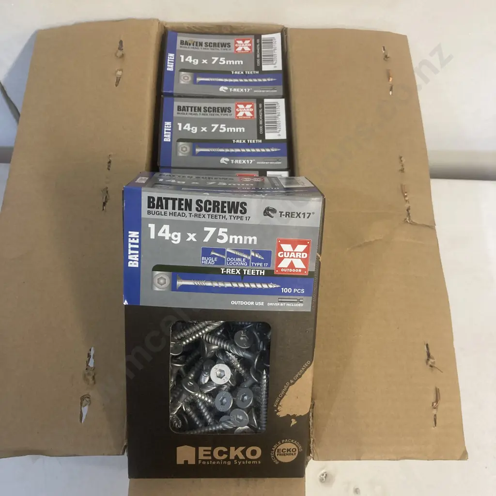 Ecko 14g x 75mm Batten Screws T-Rex 17, 5 x Boxes of 100 Image 1++