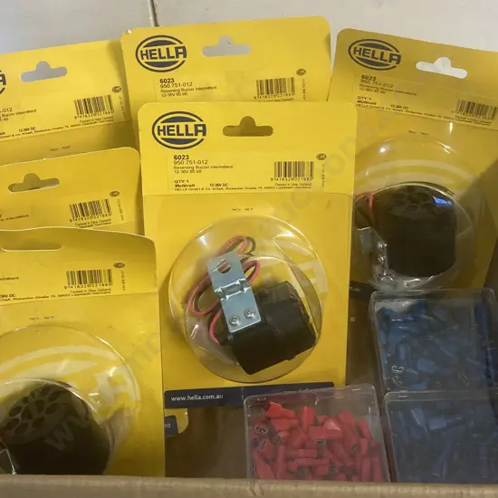 Lot of 6 Hella 6023 Reversing Buzzer Intermittent & 3 Packs of Crimp Terminals