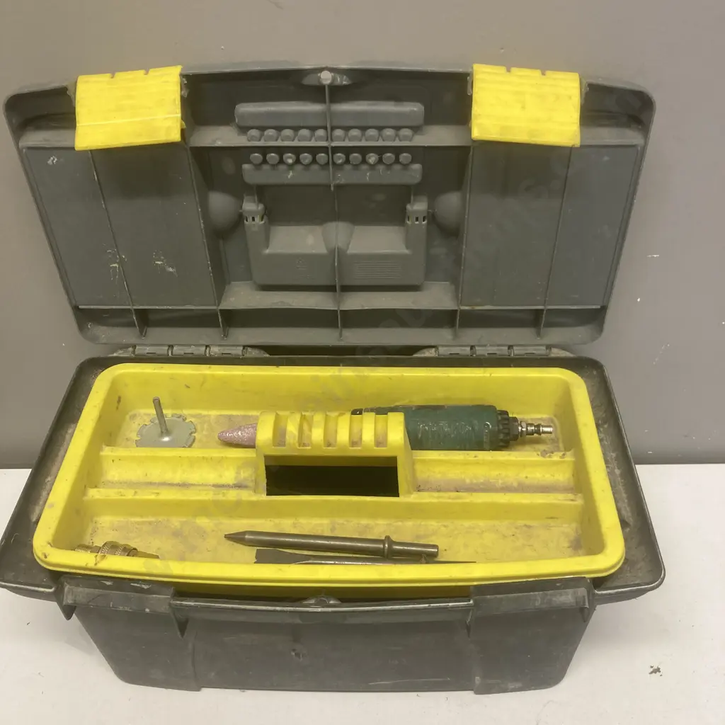 ToolShed Long Nose Air Die Grinder, Black Ridge Air Hammer & Chisels, Air Dremel, Air Grinder, Etc With Stanley Toolbox Image 1++