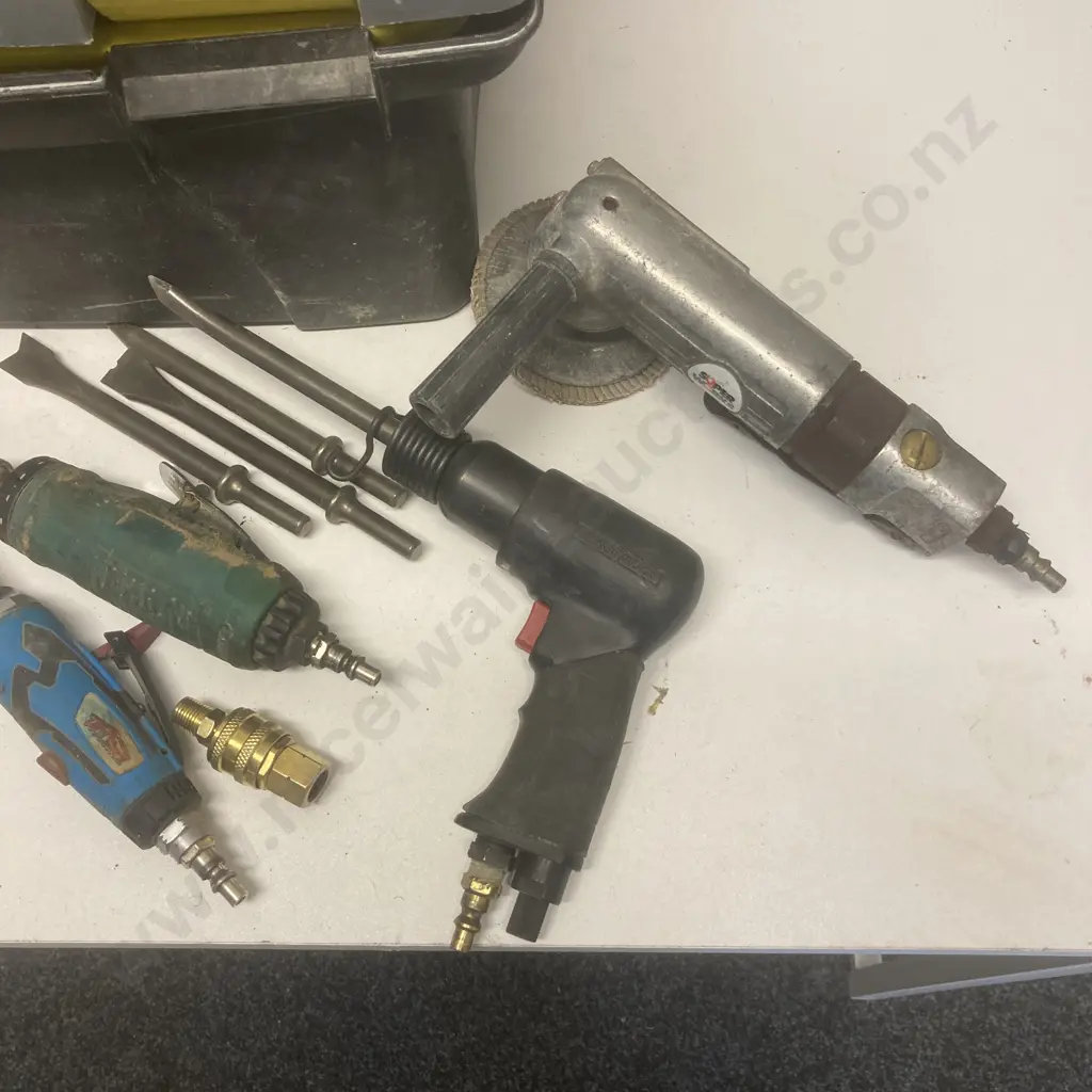 ToolShed Long Nose Air Die Grinder, Black Ridge Air Hammer & Chisels, Air Dremel, Air Grinder, Etc With Stanley Toolbox Image 1++