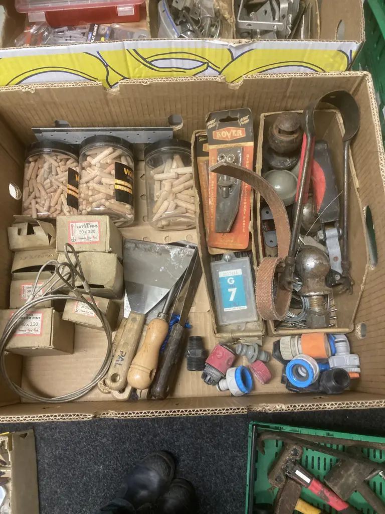 Box lot Cotter Pins, Dowels, Scrapers Etc Image 1++