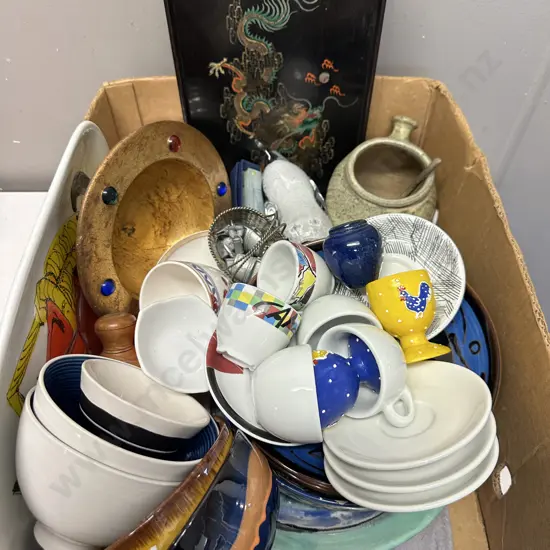 Box Of Assorted Crockery, Pottery Etc