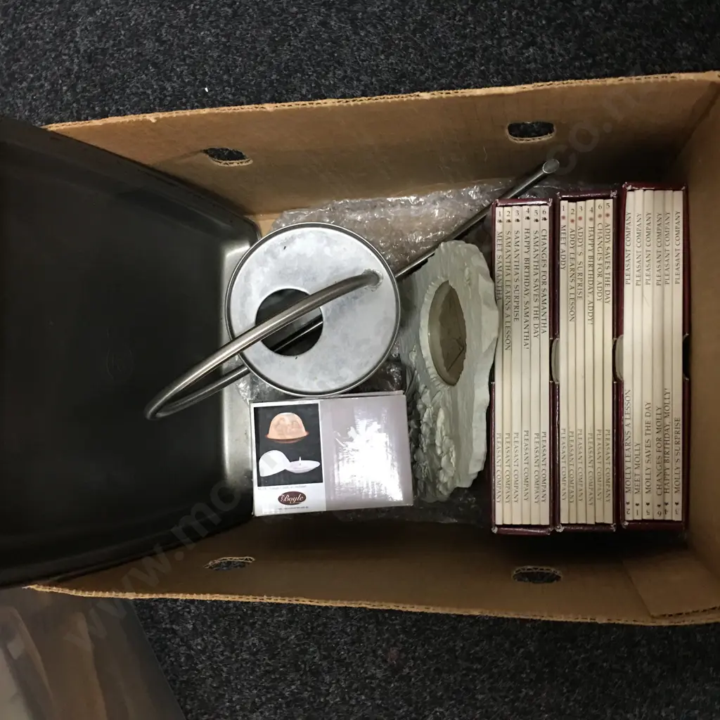 Assorted Items Including Books, Photo Frame Cake Tin Etc Image 1++