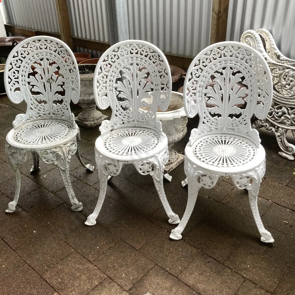 Set of 3 Enderslea Cast Aluminium Outdoor Chairs Image 1++