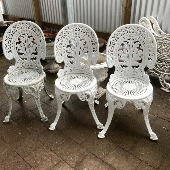 Set of 3 Enderslea Cast Aluminium Outdoor Chairs
