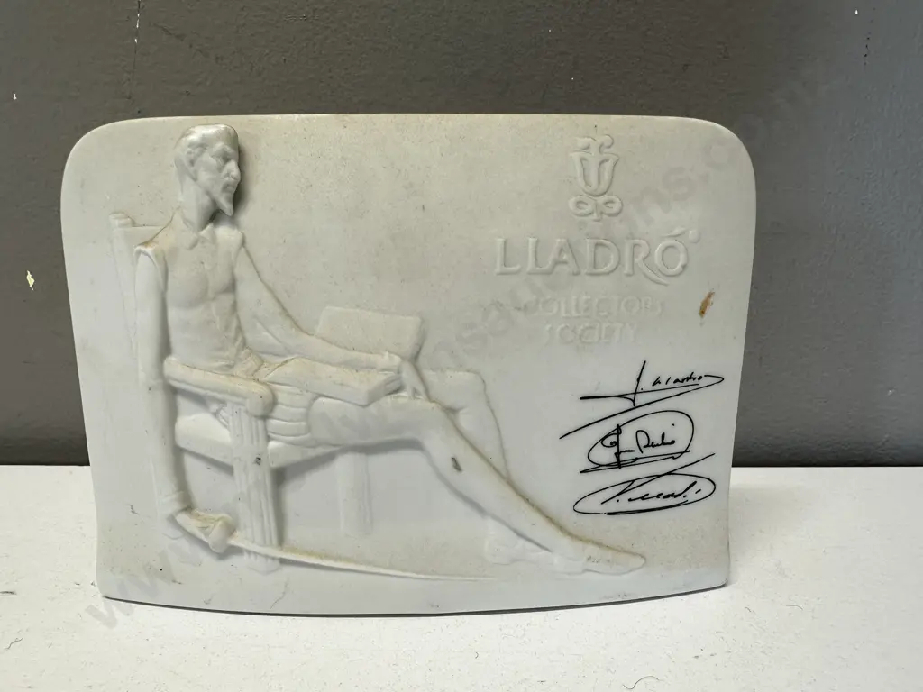 Vintage Signed LLadro Figurine 'Don Quixote' Society Plague Image 1++