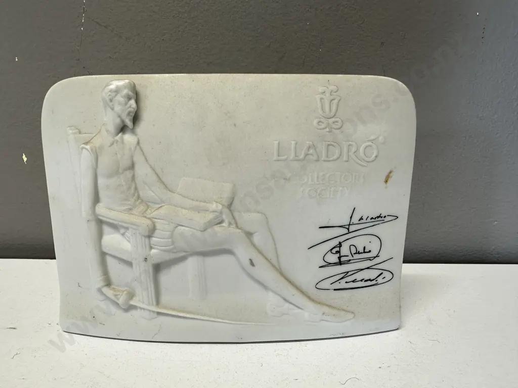 Vintage Signed LLadro Figurine 'Don Quixote' Society Plague Image 1++
