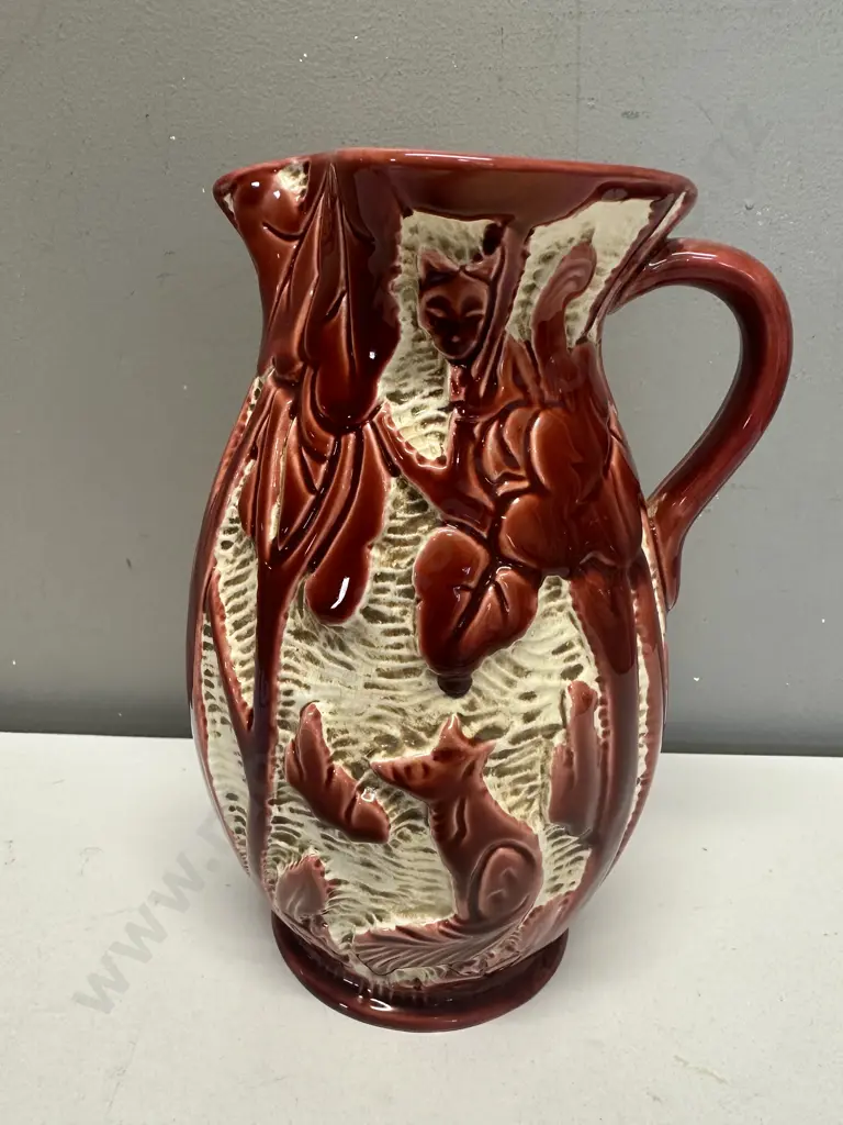 Art Deco Beswick 1930s #634 Shape Woodland Animals Jug Red Fox. H23cm Image 1++