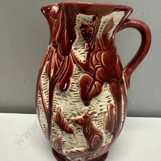 Art Deco Beswick 1930s #634 Shape Woodland Animals Jug Red Fox. H23cm