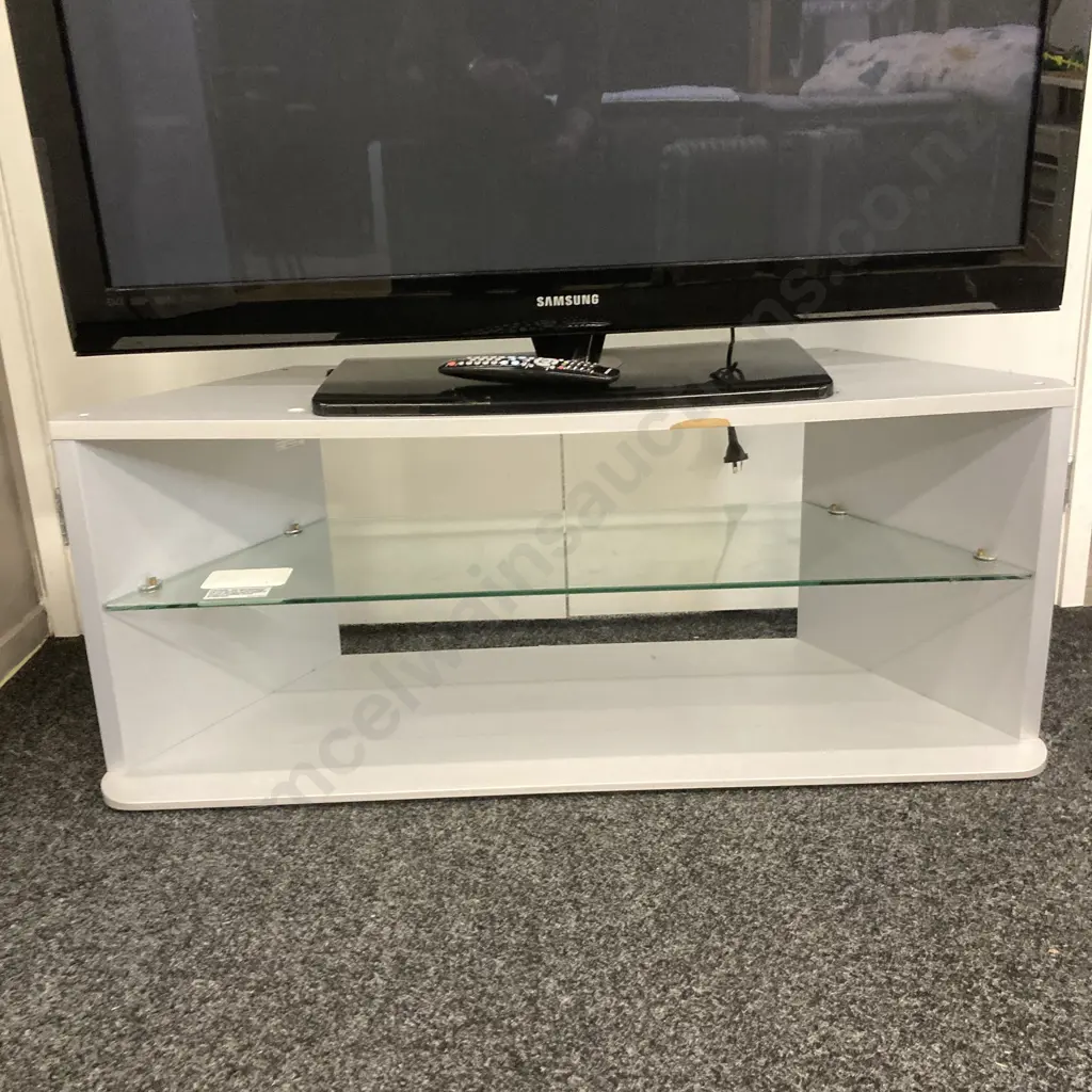 Samsung 50" Full HD Plasma TV PS50A550s1F With Remote Control & Grey TV Stand With Glass Shelf Image 1++