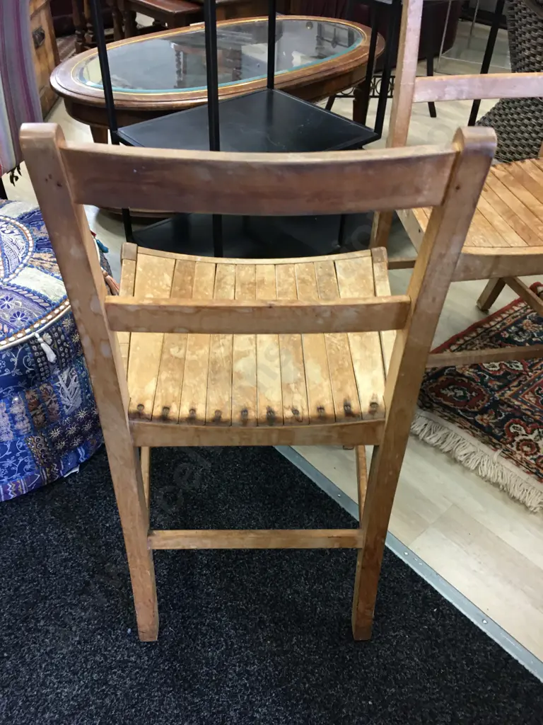 Pair of Vintage Wooden Chairs Image 1++