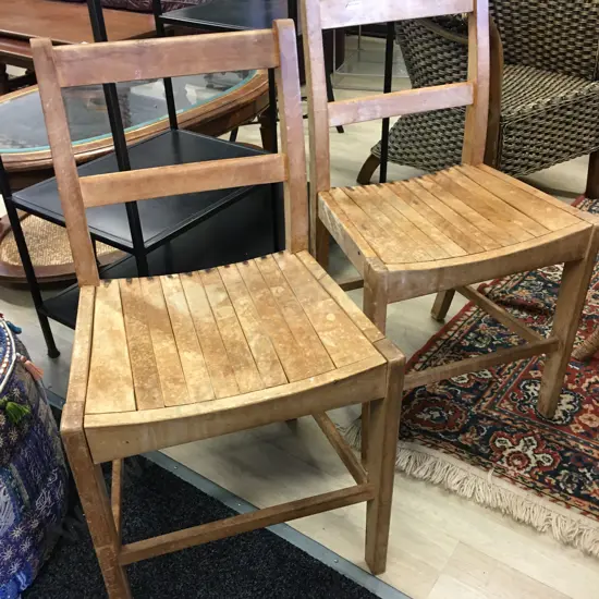 Pair of Vintage Wooden Chairs