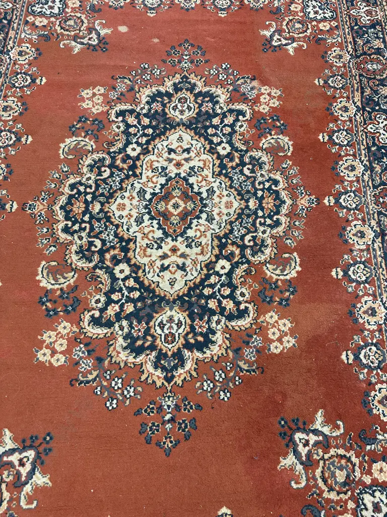 Floor Rug - 163 x 235cm Terracotta / Blue Image 1++