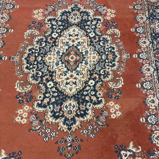 Floor Rug - 163 x 235cm Terracotta / Blue