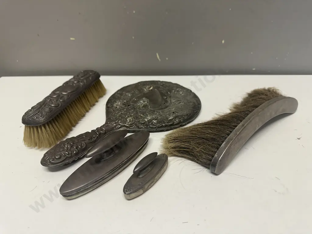 Vintage Items Including Mirror, Brush, Etc Some Hallmarked Image 1++