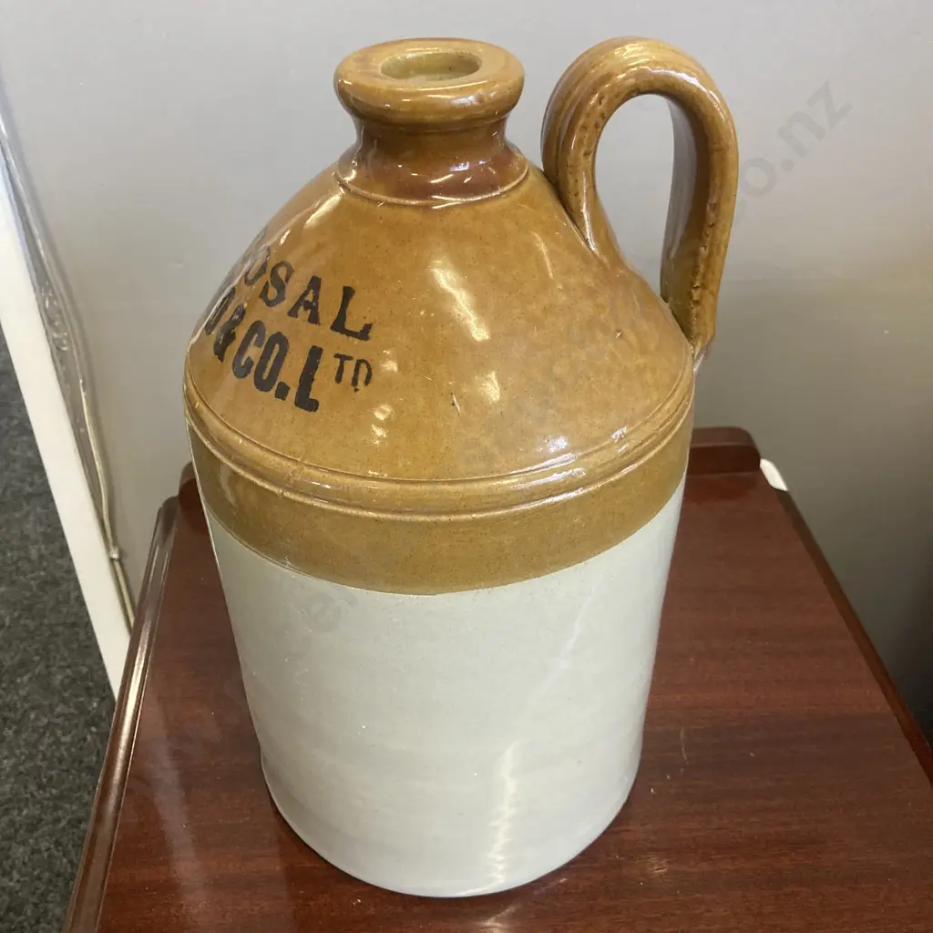 Large Stoneware Glazed Flagon - Tricosal A.A.Byrd & Co. Ltd. H33cm Image 1++