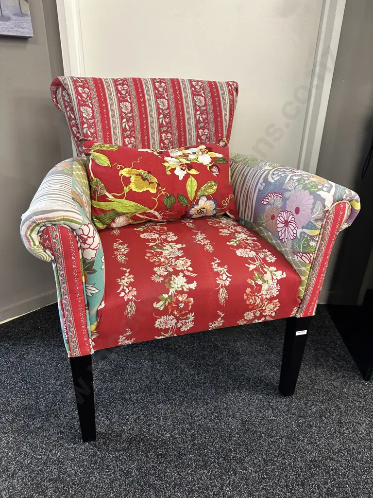 Patchwork Armchair With Cushion (fabric as found) Image 1++