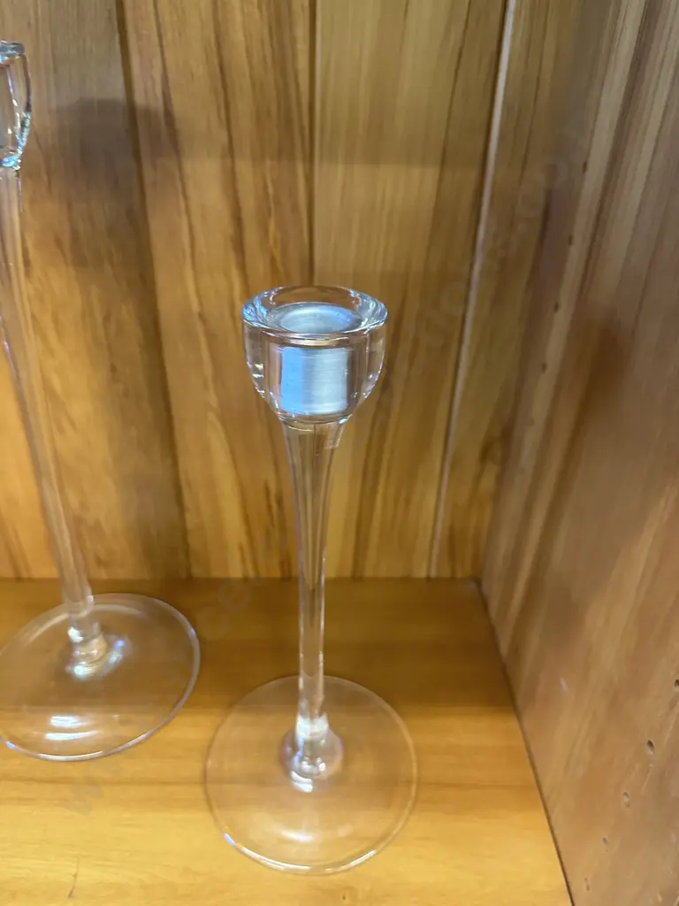 Glass Candle Holders, H25 & 32cm Image 1++
