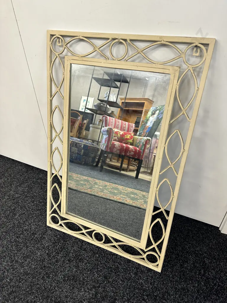 Cream Rectangular Mirror. 75 x 50cm Image 1++