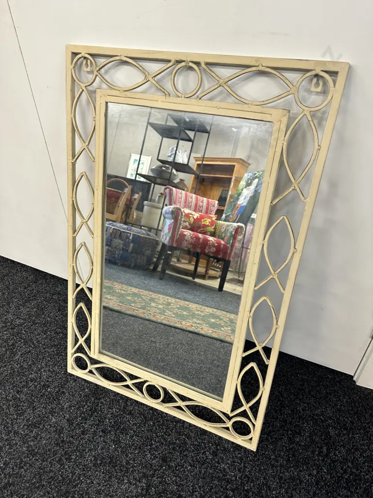 Cream Rectangular Mirror. 75 x 50cm Image 1++