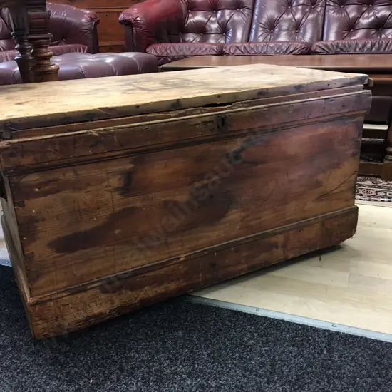 Antique Pine Chest. H46 W86 D46cm