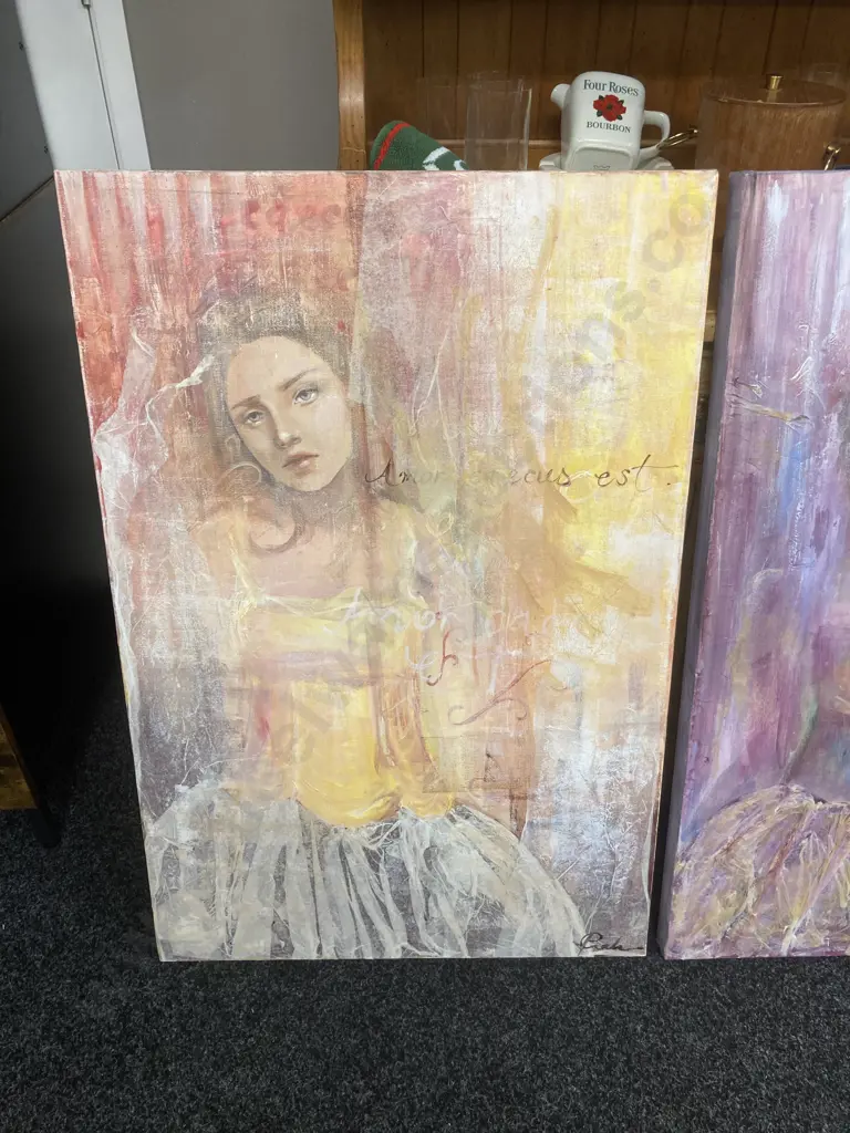Pair of Mixed Media Original Artworks. 92 x 61cm Image 1++