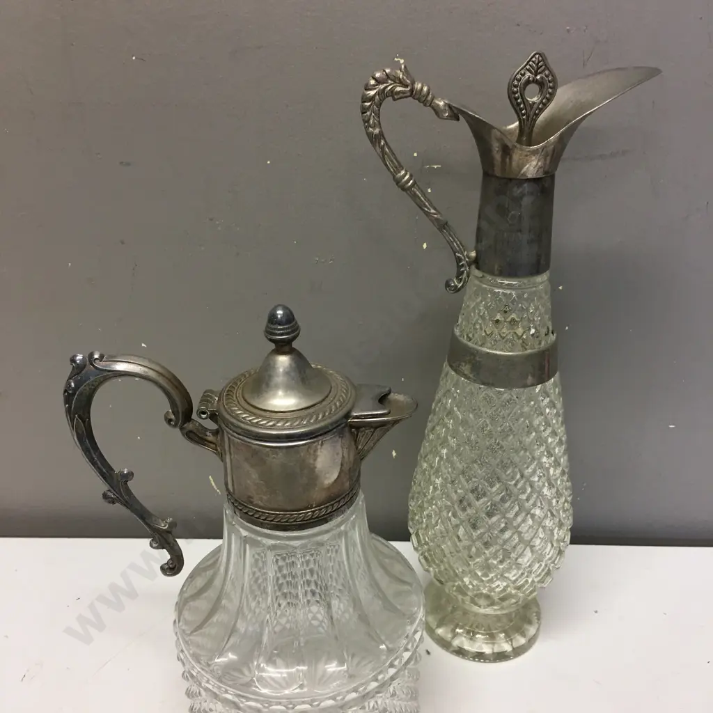 Vintage Glass Ewers x 2 Image 1++