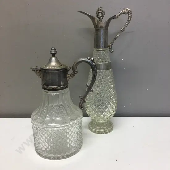 Vintage Glass Ewers x 2