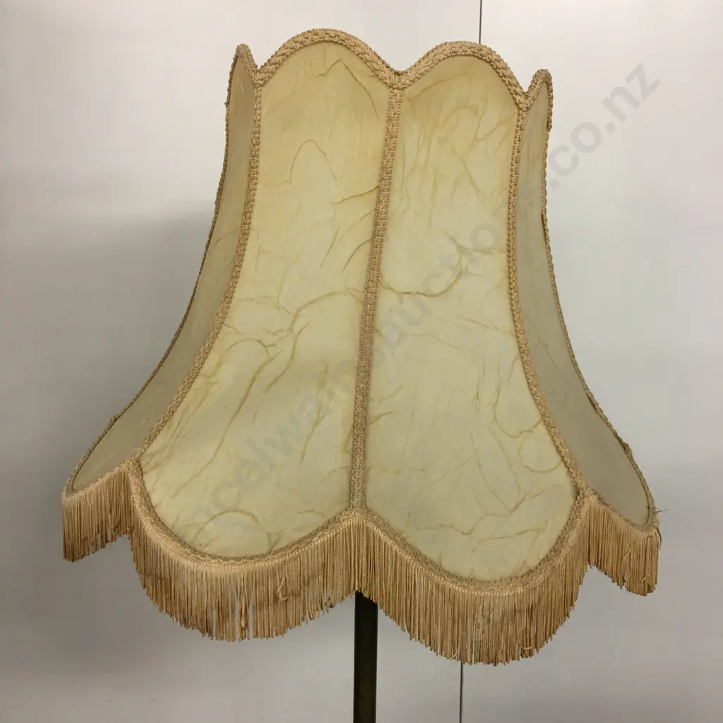 Standard Lamp Brass Detail Tri Leg With Gold Shade Image 1++