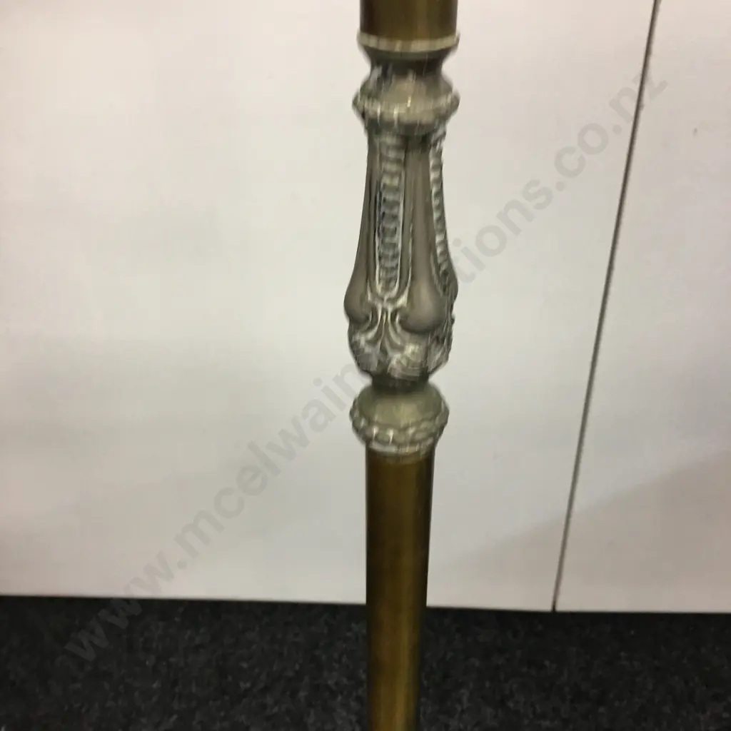 Standard Lamp Brass Detail Tri Leg With Gold Shade Image 1++