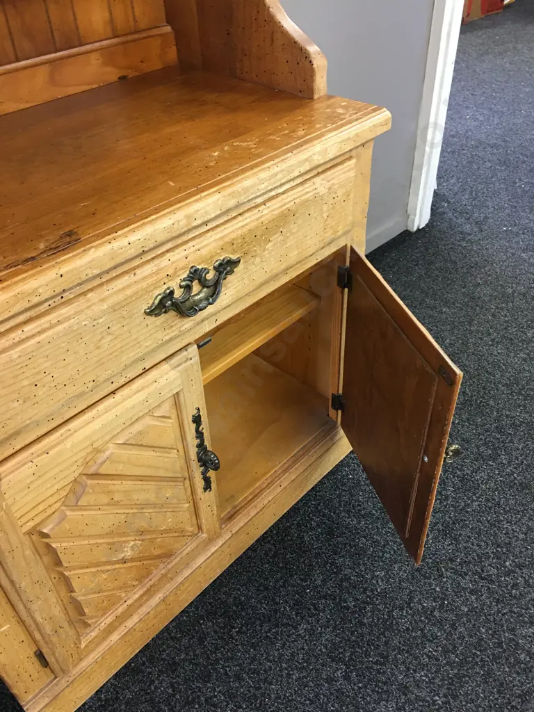 Vintage Pine Wall Unit, 2 Adjustable Shelves, 2 Piece. H210 W81 D48cm Image 1++