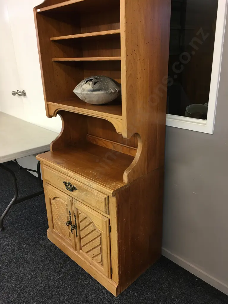 Vintage Pine Wall Unit, 2 Adjustable Shelves, 2 Piece. H210 W81 D48cm Image 1++
