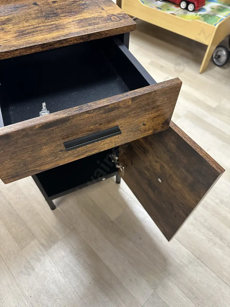 VASAGLE Computer Desk With Shelf Unit, Industrial Design, Rustic Brown & Black. H152.5 W120.5 D60cm Image 1++