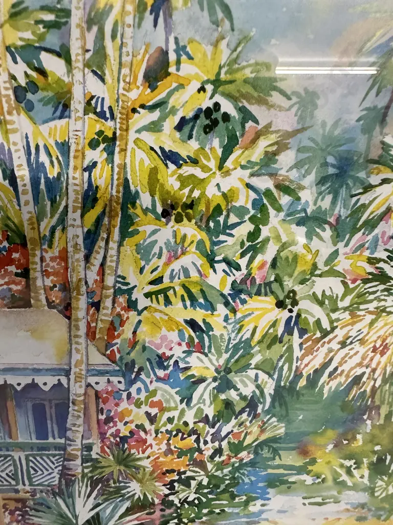 Pair Of Framed Artwork By Gilly Gobinet Titled Antigua H53,W27.5cm. Image 1++