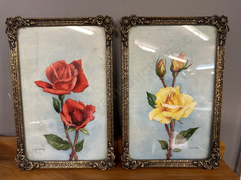 Pair Of Original Framed Artwork By F.Brenner 'Soraya' & 'Golden Melody' Image 1++