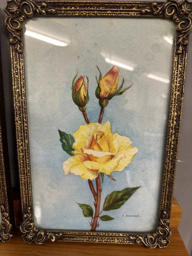 Pair Of Original Framed Artwork By F.Brenner 'Soraya' & 'Golden Melody' Image 1++