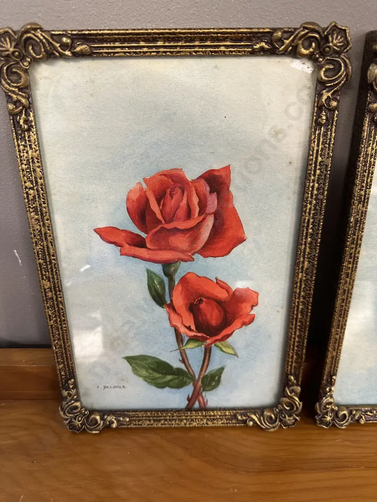 Pair Of Original Framed Artwork By F.Brenner 'Soraya' & 'Golden Melody' Image 1++
