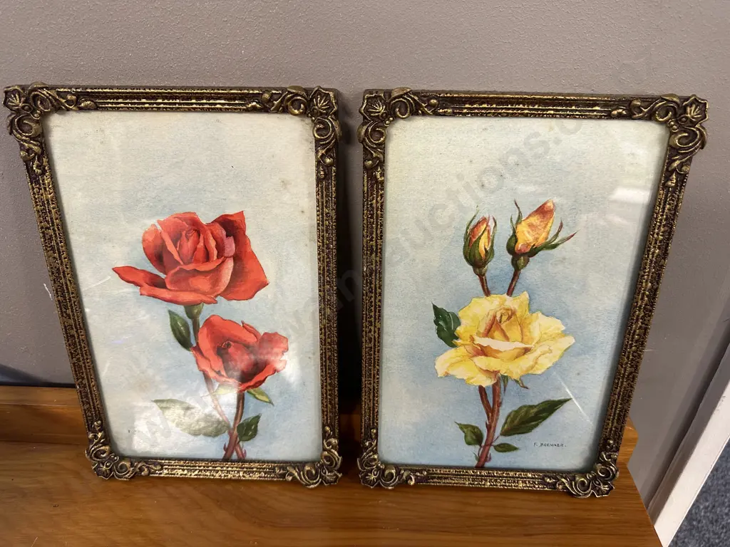 Pair Of Original Framed Artwork By F.Brenner 'Soraya' & 'Golden Melody' Image 1++