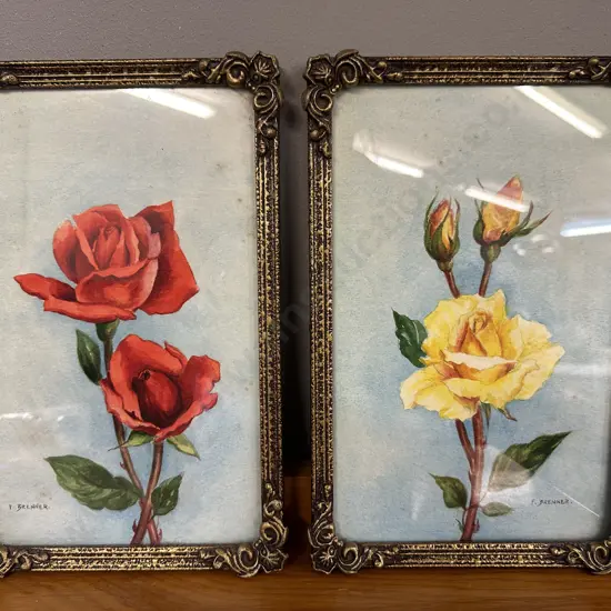 Pair Of Original Framed Artwork By F.Brenner 'Soraya' & 'Golden Melody'