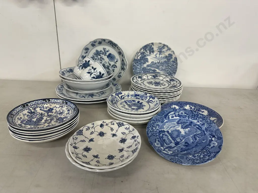 Large Selection Of Blue Flow China Items Includes Blue Chatham Image 1++