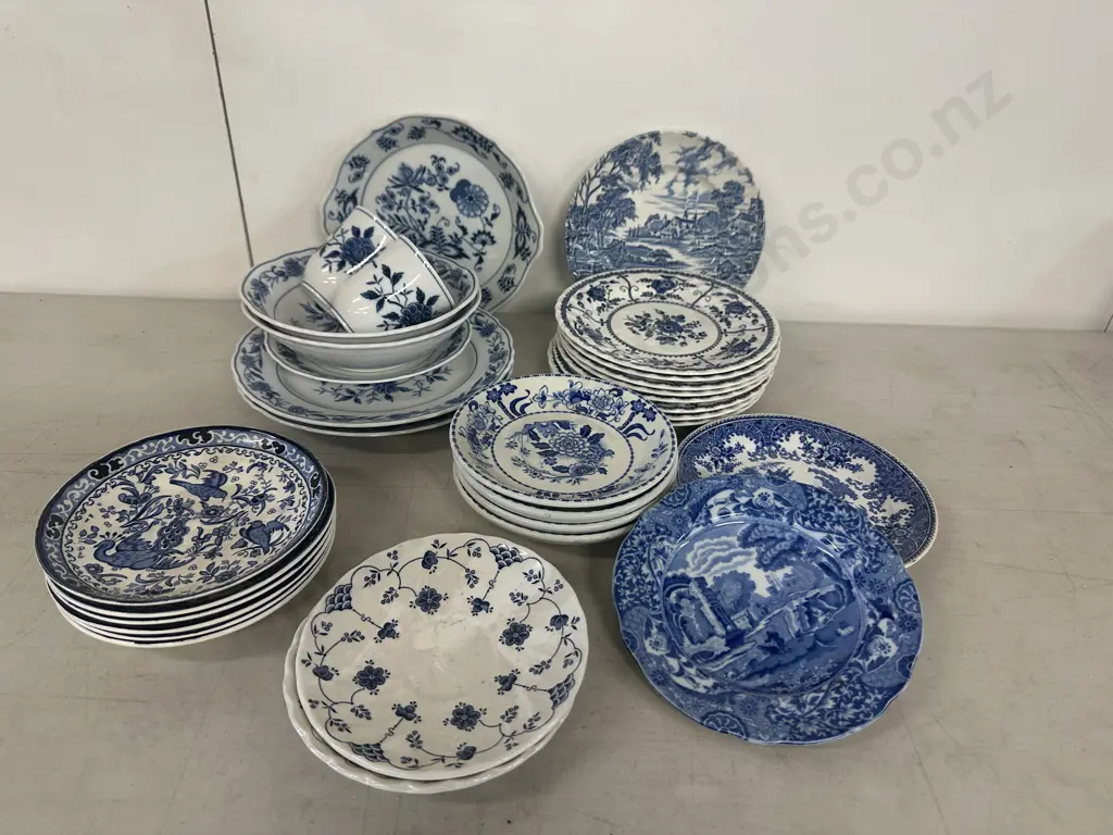 Large Selection Of Blue Flow China Items Includes Blue Chatham Image 1++