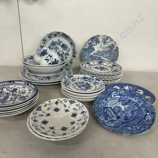 Large Selection Of Blue Flow China Items Includes Blue Chatham